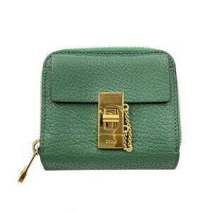 Chloe Drew Compact Wallet Leather Green